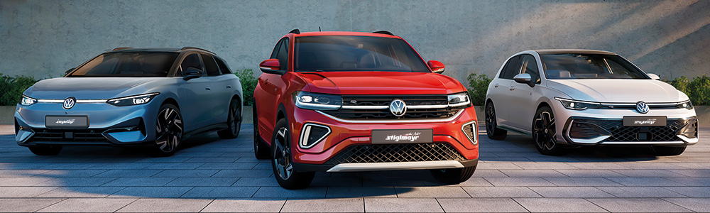 verschiedene VW Modelle stehen nebeneinander