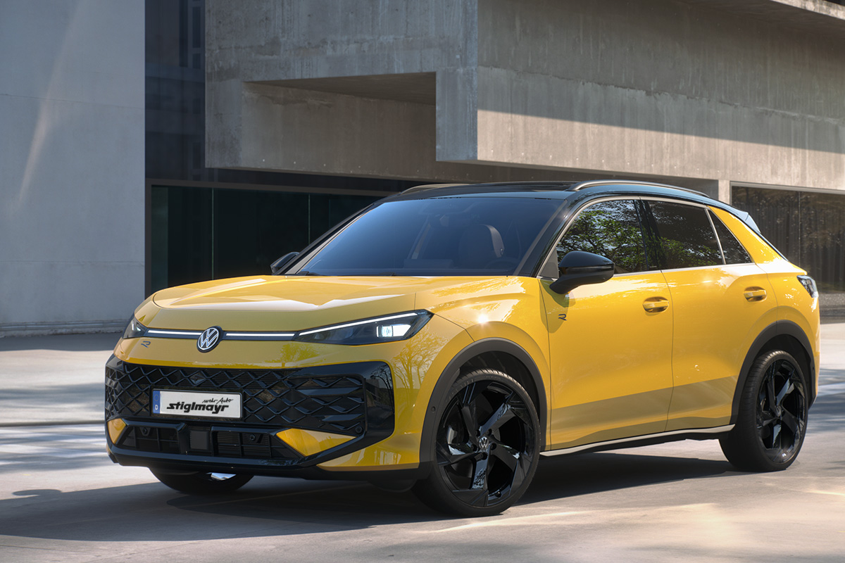 Der neue Volkswagen T-Roc R-Line in gelb