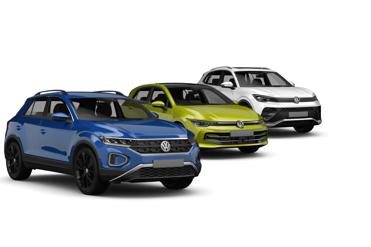Bild zeigt 3D modelle von VW Fahrzeugen