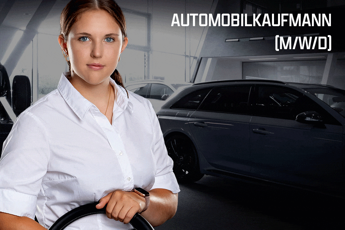 Automobilkauffrau im Autohaus.