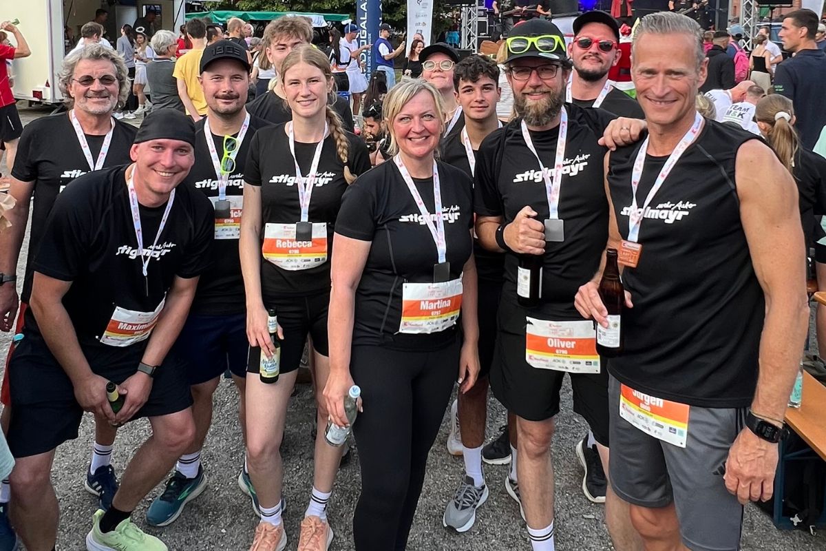 Das Stiglmayr-Team beim Firmenlauf in Ingolstadt.